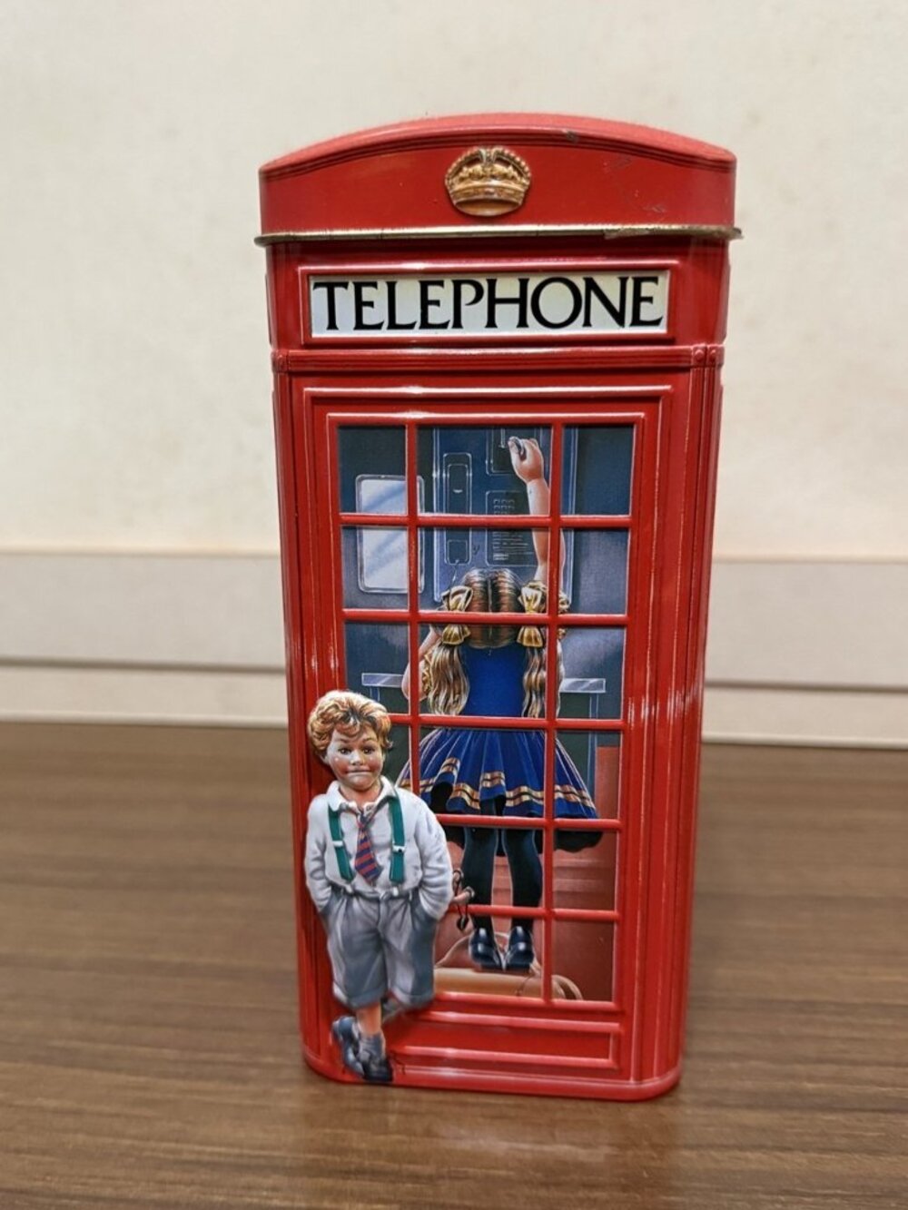 Churchill's Telephone Kiosk Collectors Tin Money Bank Made In England